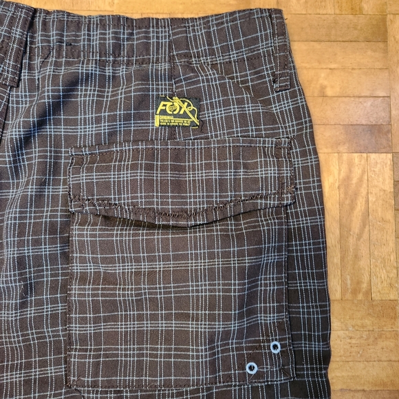 Mens Fox Black and Blue Plaid Shorts sz 38 - Picture 6 of 9